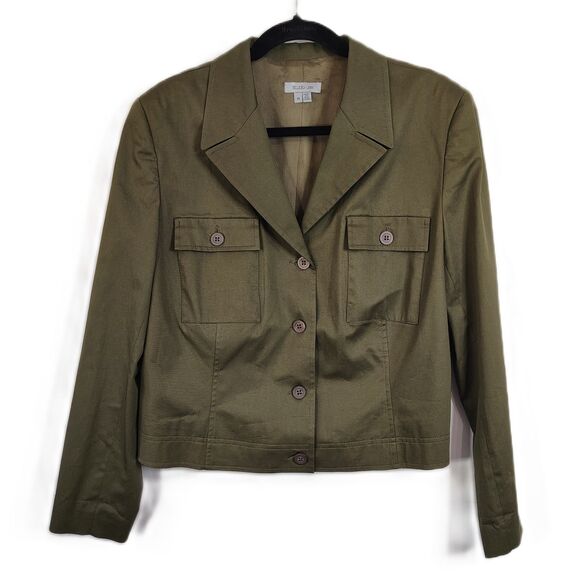 STUDIO JAX Blazer 14 Large Women's Button-Up Long Sleeve Short Jacket - Picture 1 of 5